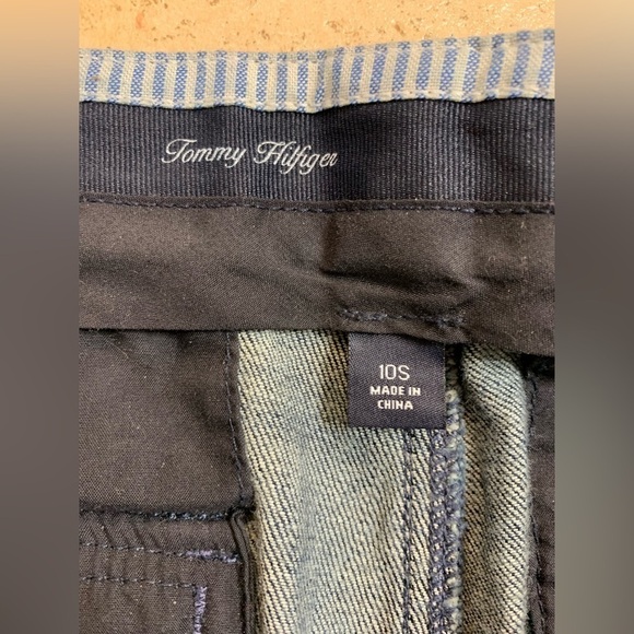 Women’s Tommy Hilfiger Trouser Denim Jeans Wide Leg Sz 10S Short Dark Wash - Picture 8 of 10